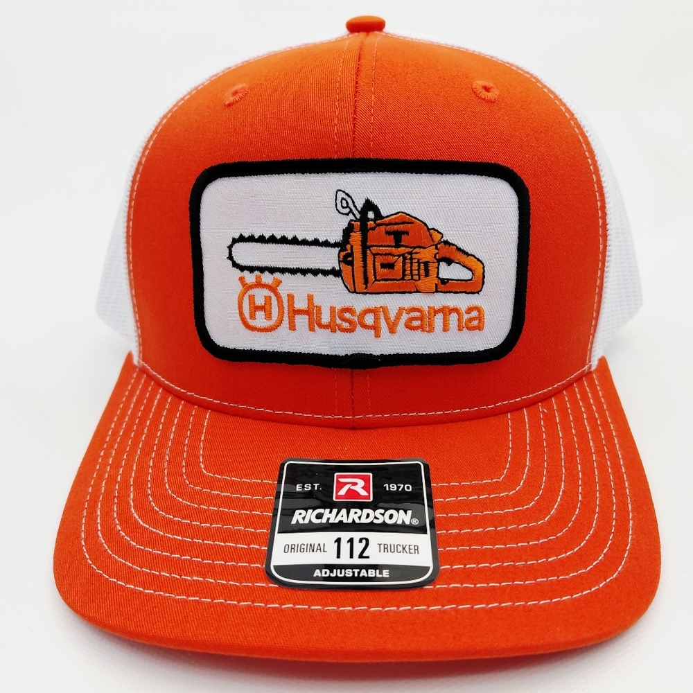 Husqvarna Chainsaws Embroidered Patch Richardson Trucker Mesh Snapback Hat Cap